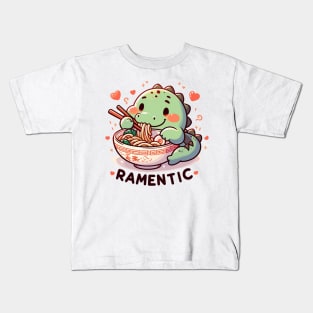 Ramentic Moments: Cute Crocodile Noodle Love Kids T-Shirt
